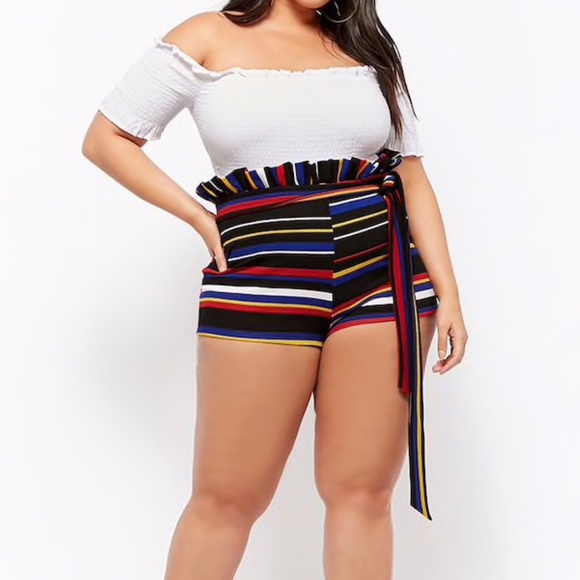 Plus size Cute high waisted paper bag shorts NWOT - Picture 5 of 5